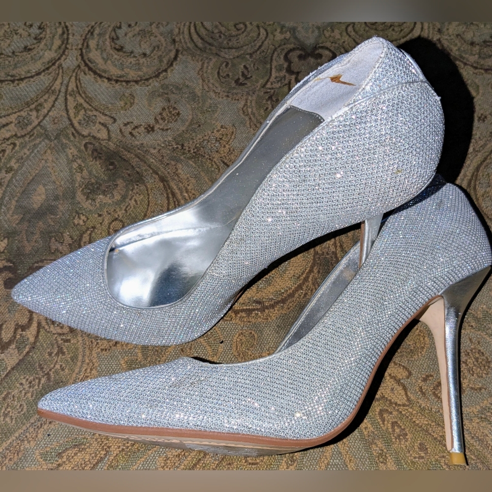 Dune London Sparkling Silver Heels